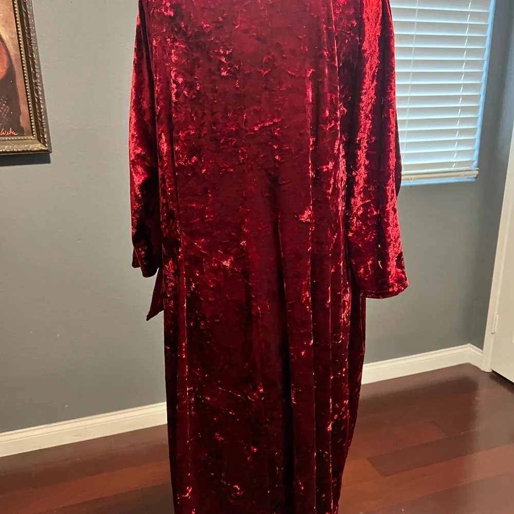 Robbie Bee Women's Red Velvet Midi Dress. In EUC.